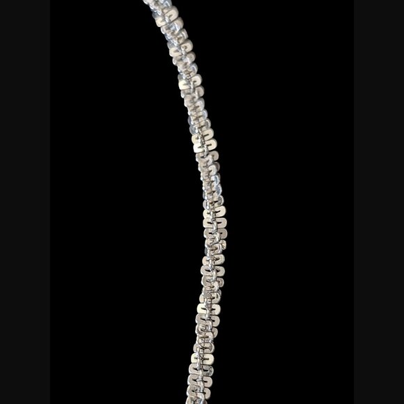 925 Sterling Silver Paddle Chain Link Size 11" Necklace - Picture 2 of 7